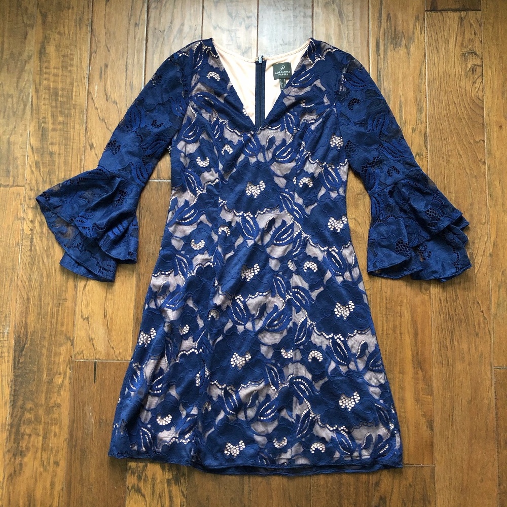 Adrianna Papell Lace Dress - Navy - Sz 10